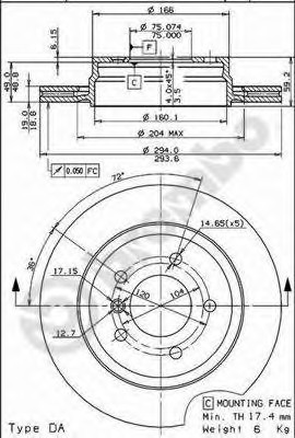 09.7720.11 BREMBO (Германия) Гальмівний диск вентильований 09.7720.11 BREMBO