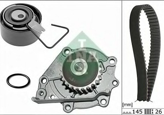 530037630 INA (Germany) Ремінний комплект ГРМ з помпою 530037630 INA