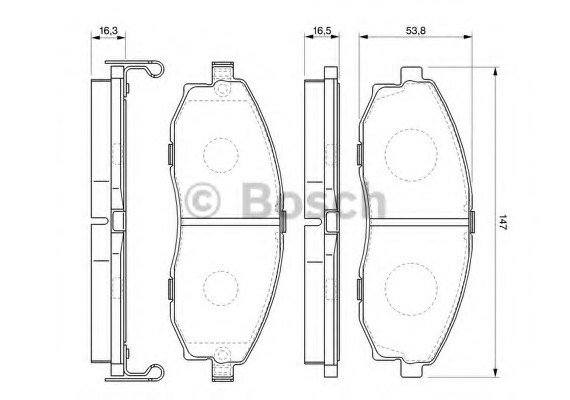 Тормозные колодки дисковые 0986424670 BOSCH