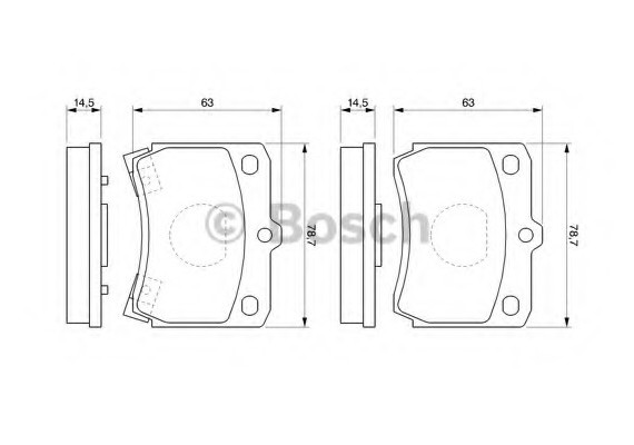 0986493550 BOSCH Колодки гальмівні передні Pride Mazda