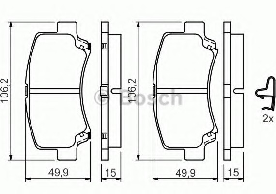 0986424626 BOSCH Гальмівні колодки дискові BOSCH