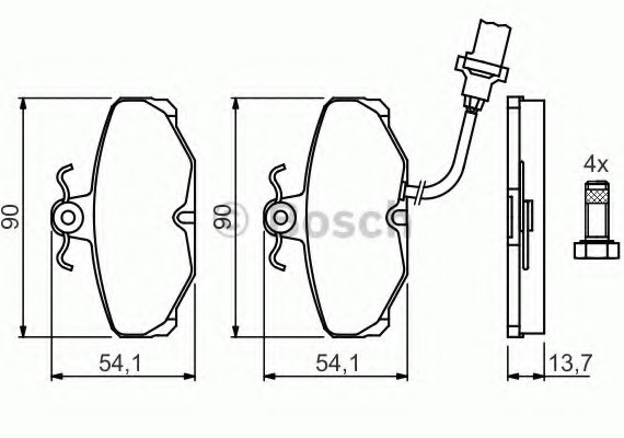 Тормозные колодки дисковые 0986469820 BOSCH