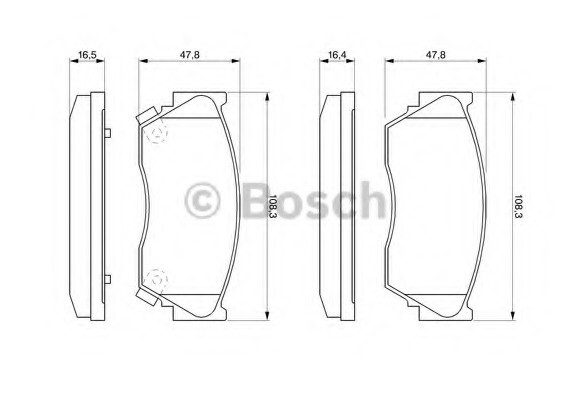 0986460997 BOSCH Гальмівні колодки дискові 0986460997 BOSCH