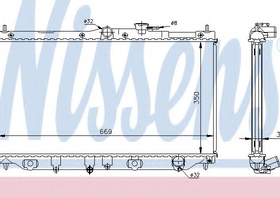 62282A NISSENS (Дания) Радиатор системы охлаждения 62282A NISSENS