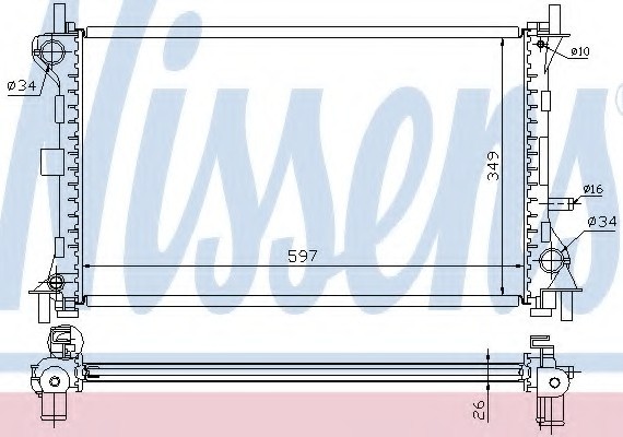 62073A NISSENS (Дания) Радиатор системы охлаждения 62073A NISSENS