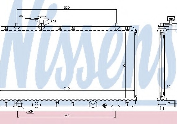 64167A NISSENS (Дания) Радіатор системи охолодження 64167A NISSENS