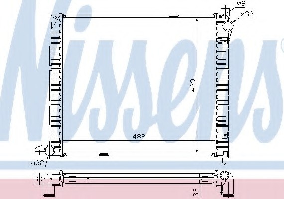 64300A NISSENS (Дания) Радіатор LD ROV FREELANDER(97-)2.0 TD[OE ESR 4199] NISSENS