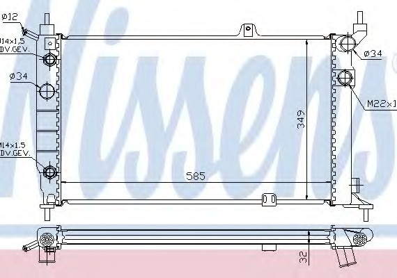 63253A NISSENS (Дания) Радіатор системи охолодження