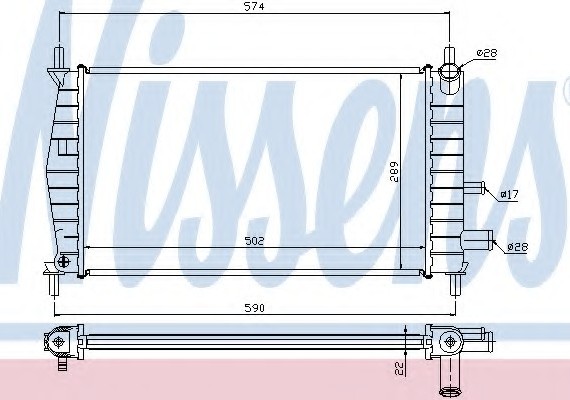 62085A NISSENS (Дания) Радиатор системы охлаждения 62085A NISSENS
