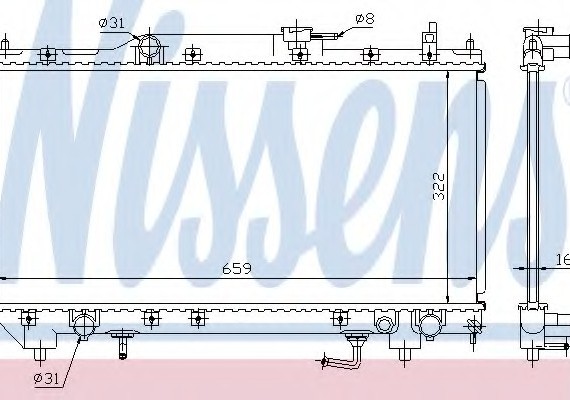 Фото радіатор охолоджування 64782A NISSENS (Дания) 64782A NISSENS (Дания) Радіатор охолоджування
