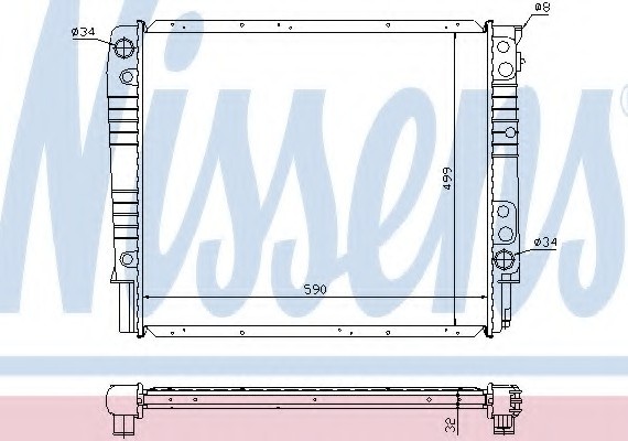 65550A NISSENS (Дания) Радиатор системы охлаждения 65550A NISSENS