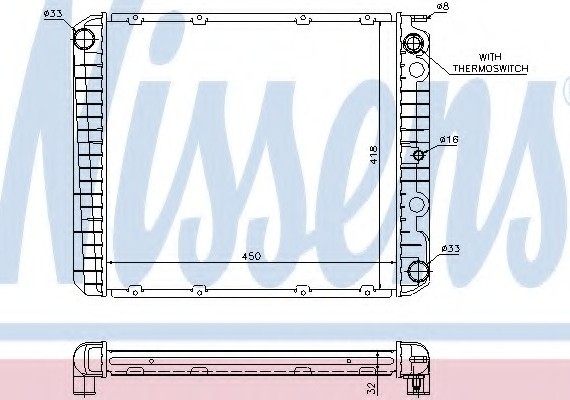 65525A NISSENS (Дания) Радиатор системы охлаждения 65525A NISSENS