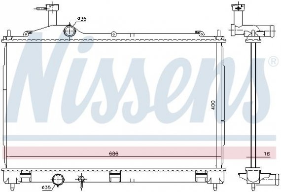 628967 NISSENS (Дания) Радиатор системы охлаждения 628967 NISSENS