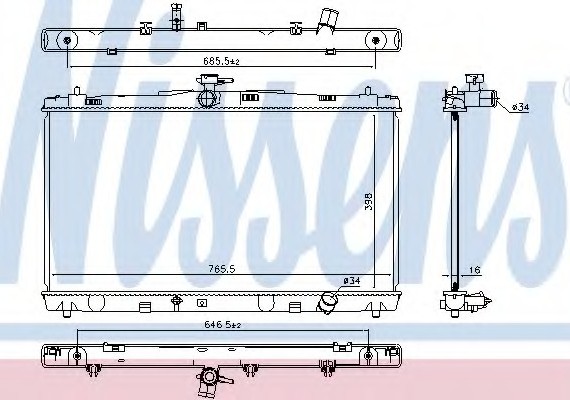 646869 NISSENS (Дания) Радиатор системы охлаждения 646869 NISSENS