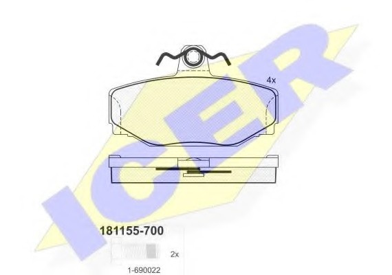 181155700 ICER Тормозные колодки дисковые 181155700 ICER
