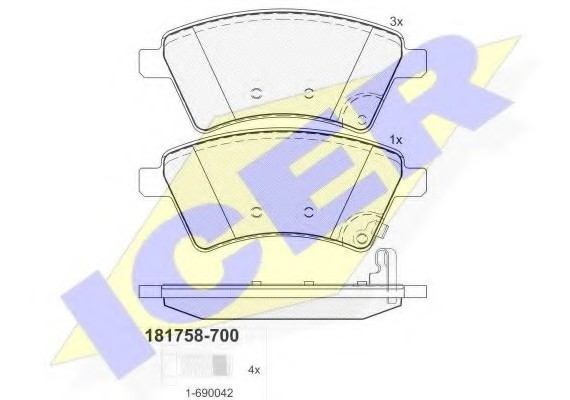 181758700 ICER Тормозные колодки дисковые 181758700 ICER