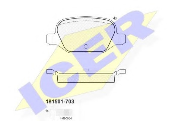 181501703 ICER Тормозные колодки дисковые 181501703 ICER