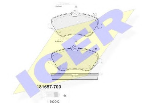 181657700 ICER Тормозные колодки дисковые 181657700 ICER