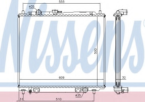 62801 NISSENS (Дания) Радиатор системы охлаждения 62801 NISSENS