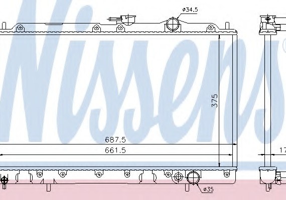 62830 NISSENS (Дания) Радиатор системы охлаждения 62830 NISSENS