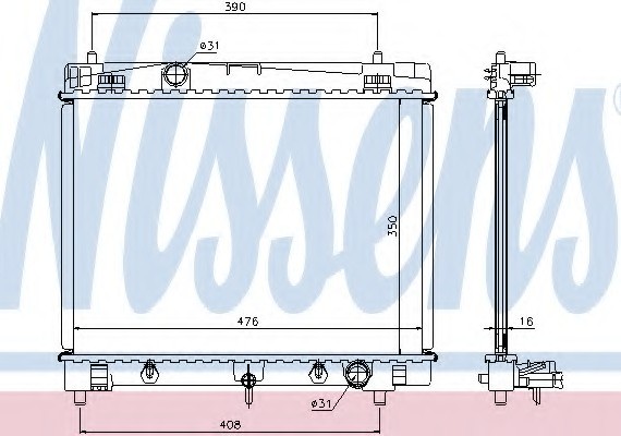 Фото радіатор системы охлаждения 64682 NISSENS 64682 NISSENS (Дания) 64682 NISSENS (Дания) Радіатор системы охлаждения 64682 NISSENS