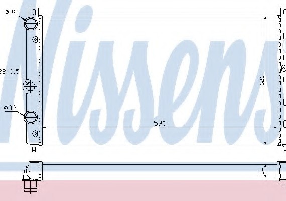 64065 NISSENS (Дания) Радиатор системы охлаждения 64065 NISSENS