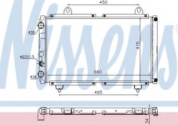 63558 NISSENS (Дания) Радиатор системы охлаждения 63558 NISSENS