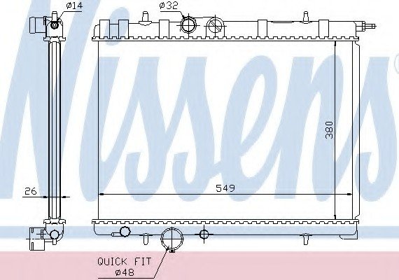 63697 NISSENS (Дания) Радіатор системи охолодження 63697 NISSENS