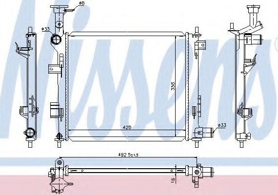 Фото радиатор системы охлаждения 66747 NISSENS 66747 NISSENS (Дания) 66747 NISSENS (Дания) Радиатор системы охлаждения 66747 NISSENS