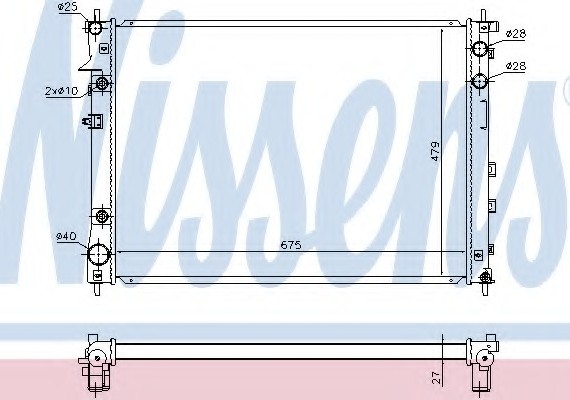 67727 NISSENS (Дания) Радиатор системы охлаждения 67727 NISSENS