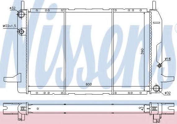 62213 NISSENS (Дания) Радиатор системы охлаждения 62213 NISSENS