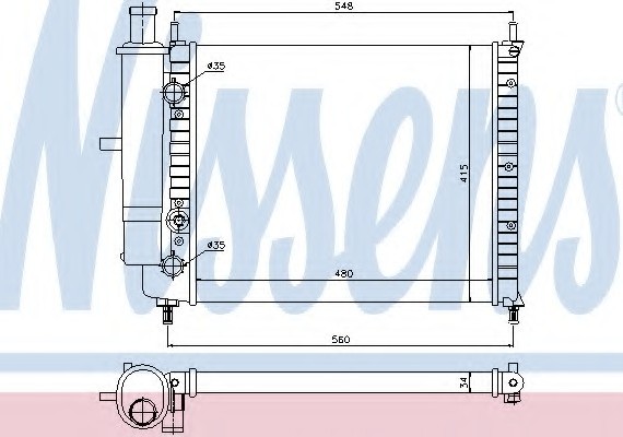 Фото радіатор охолоджування 61808 NISSENS (Дания) 61808 NISSENS (Дания) Радіатор охолоджування