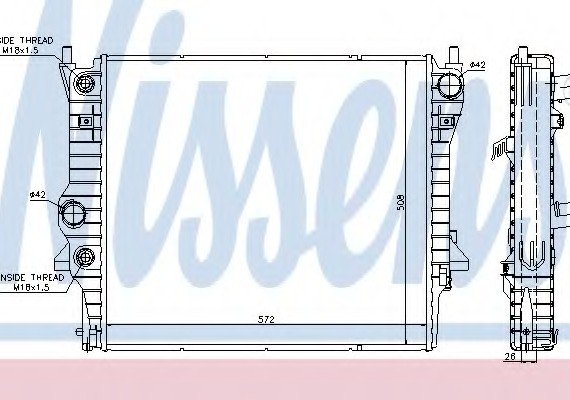 66708 NISSENS (Дания) Радиатор системы охлаждения 66708 NISSENS