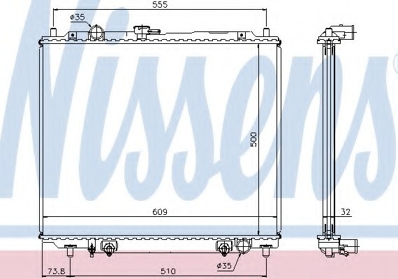 62853 NISSENS (Дания) Радиатор системы охлаждения 62853 NISSENS