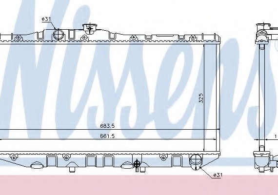 64713 NISSENS (Дания) Радиатор системы охлаждения 64713 NISSENS