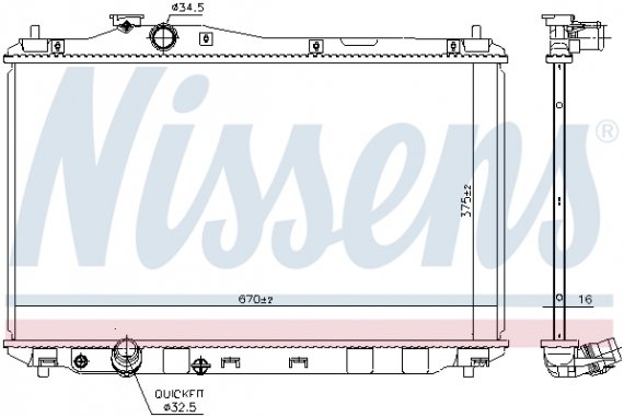 68093 NISSENS (Дания) Радиатор системы охлаждения 68093 NISSENS