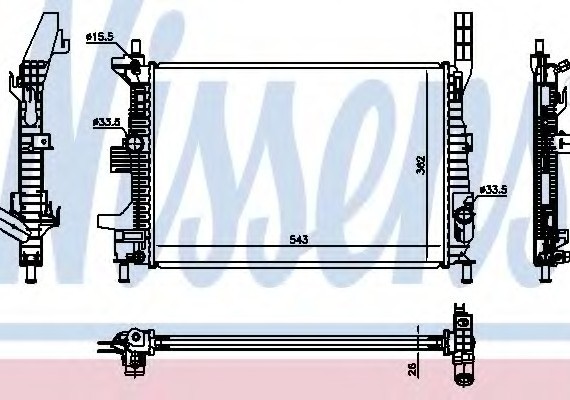 66860 NISSENS (Дания) Радиатор системы охлаждения 66860 NISSENS