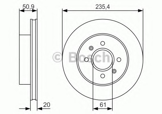 0986479R52 BOSCH Тормозной диск передний 0986479R52 BOSCH