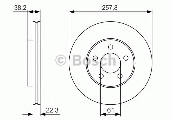 Тормозной диск передний 0986479R56 BOSCH