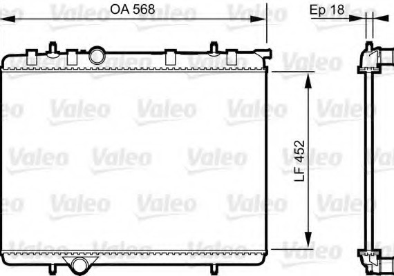 Фото радіатор системы охлаждения 735090 VALEO 735090 Valeo PHC 735090 Valeo PHC Радіатор системы охлаждения 735090 VALEO