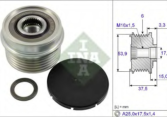 535022310 INA (Germany) Обгонная муфта генератора 535022310 INA