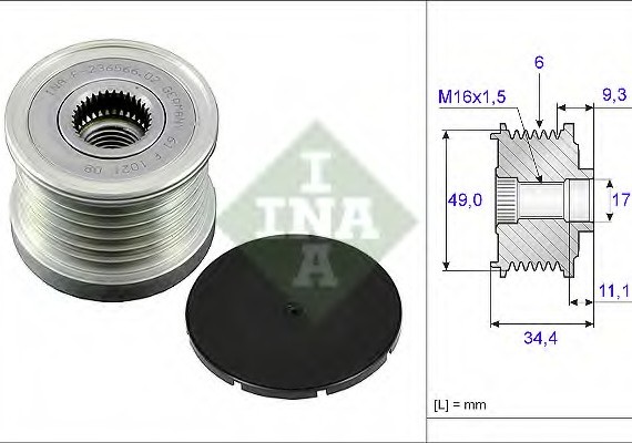 535007510 INA (Germany) Обгонная муфта генератора 535007510 INA