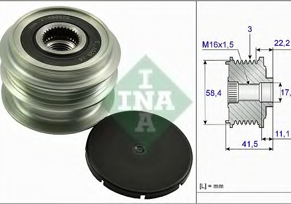 535026910 INA (Germany) Обгонная муфта генератора 535026910 INA