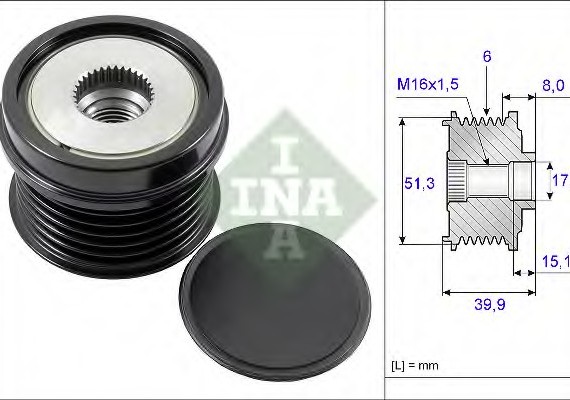 535025210 INA (Germany) Обгонная муфта генератора 535025210 INA