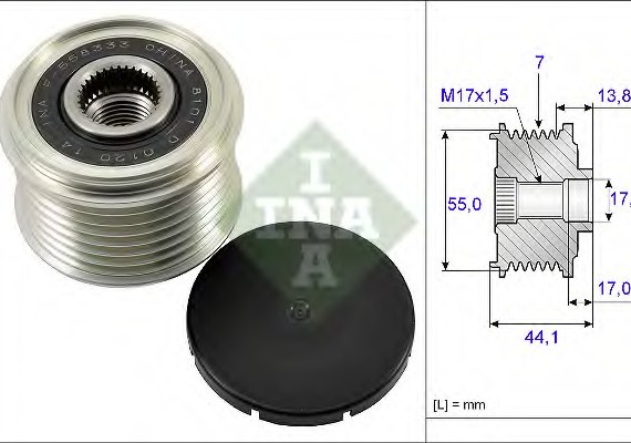 535016710 INA (Germany) Обгонная муфта генератора 535016710 INA