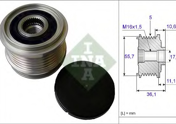 535016110 INA (Germany) Обгонная муфта генератора 535016110 INA