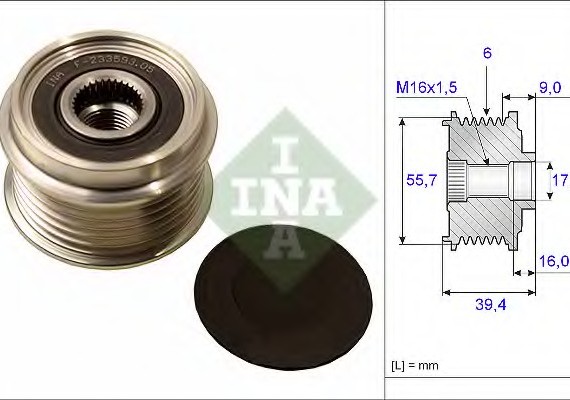 535006010 INA (Germany) Обгінна муфта генератора 535006010 INA