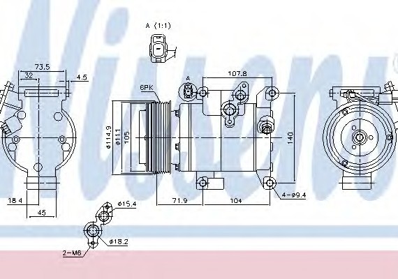 890045 NISSENS (Дания) Компрессор кондиционера 890045 NISSENS