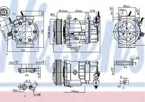 890041 NISSENS (Дания) Компрессор кондиционера 890041 NISSENS