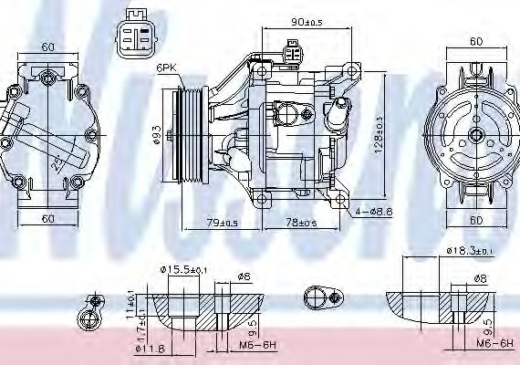 890036 NISSENS (Дания) Компрессор кондиционера 890036 NISSENS